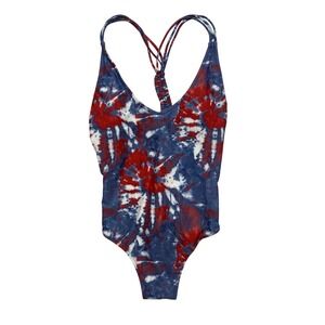 Volcom Tie Dye One Piece Swimsuit Womens S Y2K
